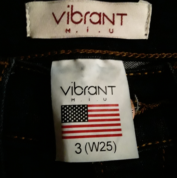 Brand New Vibrant m.i.u Womens Size 3(W25) Bell bottom Type Wide Leg Blue Jeans - Picture 14 of 15